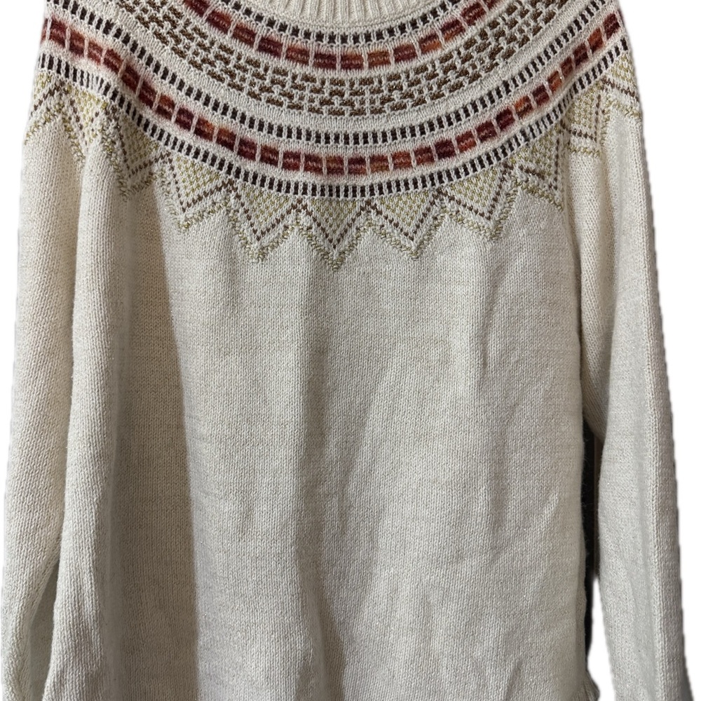 Women's Cream Patterned Sweater
